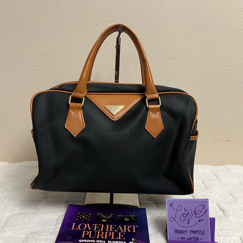 YSL Boston Bag Black and Tan